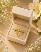 Adya Daisy Whirl Gold-Plated Floral Ring for Women
