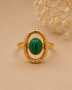 Adya Emerald Orbit Gold-Plated Statement Ring for Women