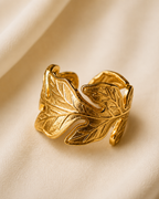 Adya Evergold Laurel Gold-Plated Adjustable Ring for Women
