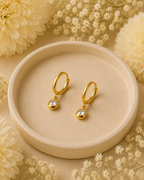 Gold-Toned Crystal Charm Hoop Earrings for Women | Minimal Everyday Drop Earrings