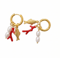 Adya Sirena Coral & Pearl Earrings