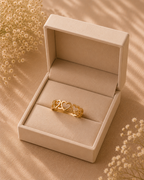 Adya Eternal Hearts Gold-Plated Band Ring for Women