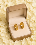 Gold-Toned Textured Hoop Earrings for Women | Braided Everyday Hoop Earrings