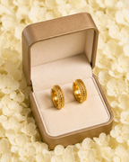 Gold-Toned Textured Hoop Earrings for Women | Braided Everyday Hoop Earrings