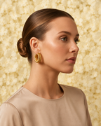 Gold-Toned Textured Hoop Earrings for Women | Braided Everyday Hoop Earrings