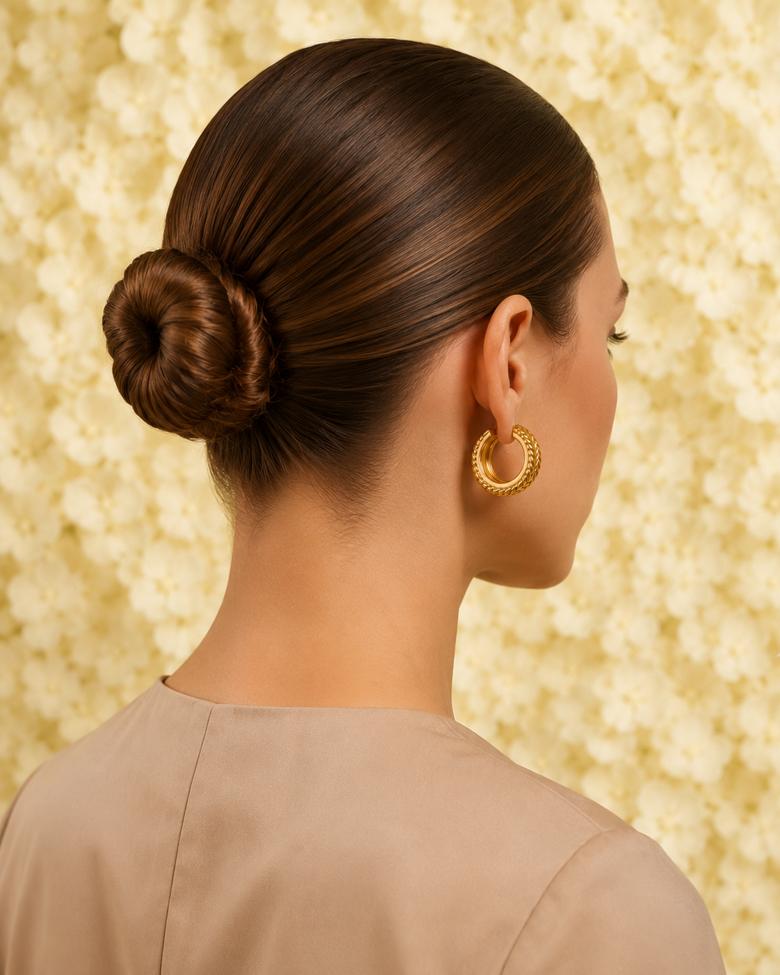 Gold-Toned Textured Hoop Earrings for Women | Braided Everyday Hoop Earrings