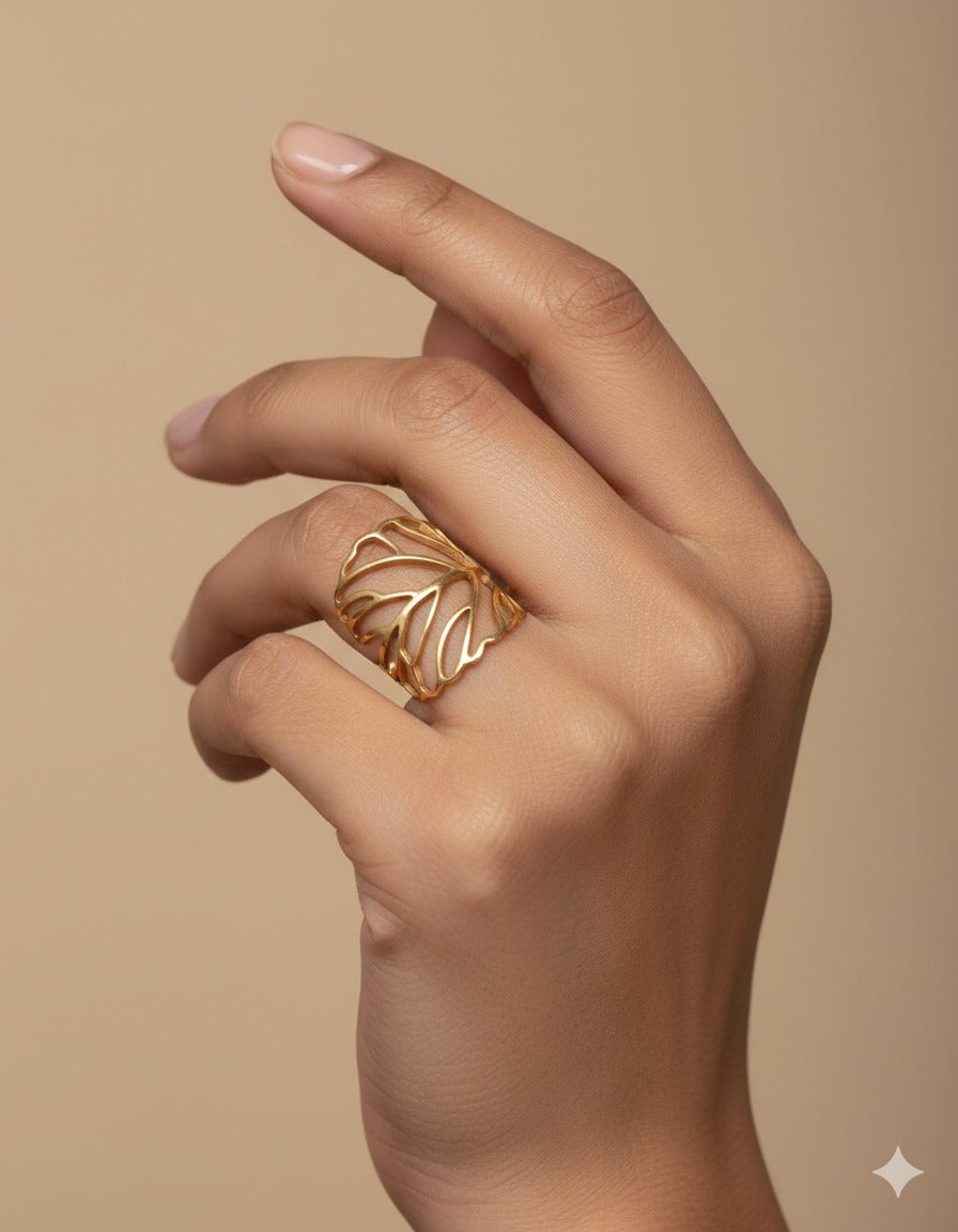 Adya Gold Gilded Vine Ring For Women