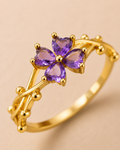 Adya Lilac Blossom Gold-Plated Floral Ring for Women