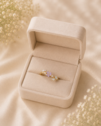 Adya Lilac Meadow Gold-Plated Floral Ring for Women