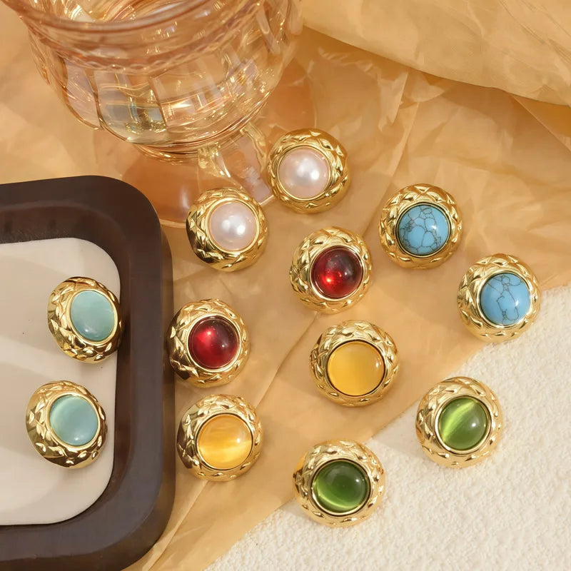 Adya Camille Textured Stud Earrings