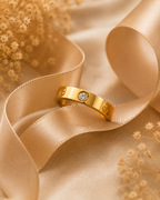 Adya Northstar Solitaire Gold-Plated Band Ring for Women