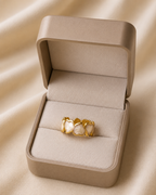 Adya Pearl Hearts Gold-Plated Band Ring for Women