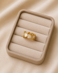 Adya Pearl Hearts Gold-Plated Band Ring for Women