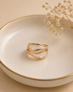 Adya Pearl Veil Gold-Plated Statement Ring for Women