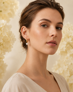 Gold-Toned Heart Crystal Drop Hoop Earrings for Women | Romantic Dangle Hoop Earrings