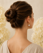 Gold-Toned Heart Crystal Drop Hoop Earrings for Women | Romantic Dangle Hoop Earrings