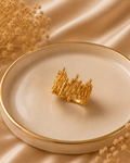 Adya Abstract Textured Gold-Plated Statement Ring for Women