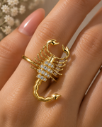Adya Scorpio Gold-Plated Adjustable Statement Ring for Women