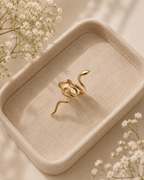 Adya Serpentine Gold-Plated Adjustable Snake Ring for Women