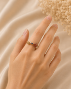 Adya Ocean Bloom Gold-Plated Adjustable Floral Ring for Women