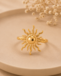 Adya Solarflare Gold-Plated Sun Statement Ring for Women