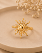 Adya Solarflare Gold-Plated Sun Statement Ring for Women