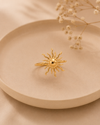 Adya Solarflare Gold-Plated Sun Statement Ring for Women