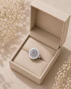 Adya Spiral Sun Silver-Toned Statement Ring for Women