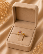 Adya Starbloom Floral Adjustable Gold-Toned Ring for Women
