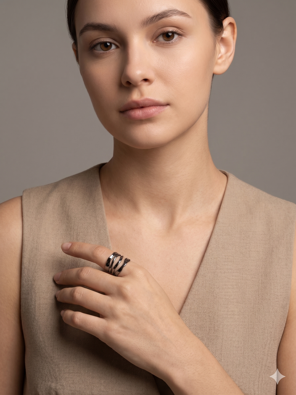 Adya Silver Helix Ring For Women