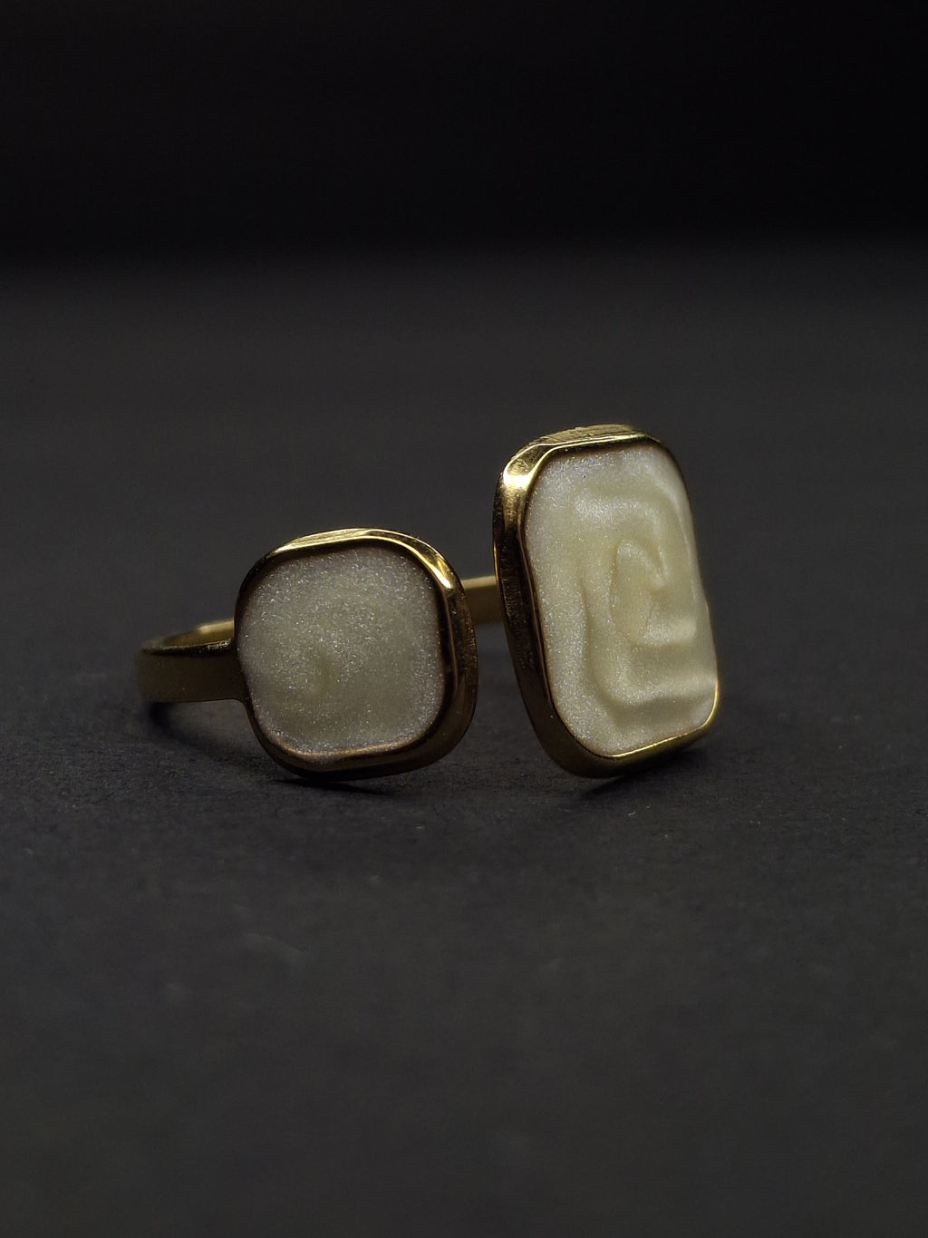 Adya Gold Pearl Dune Ring For Women