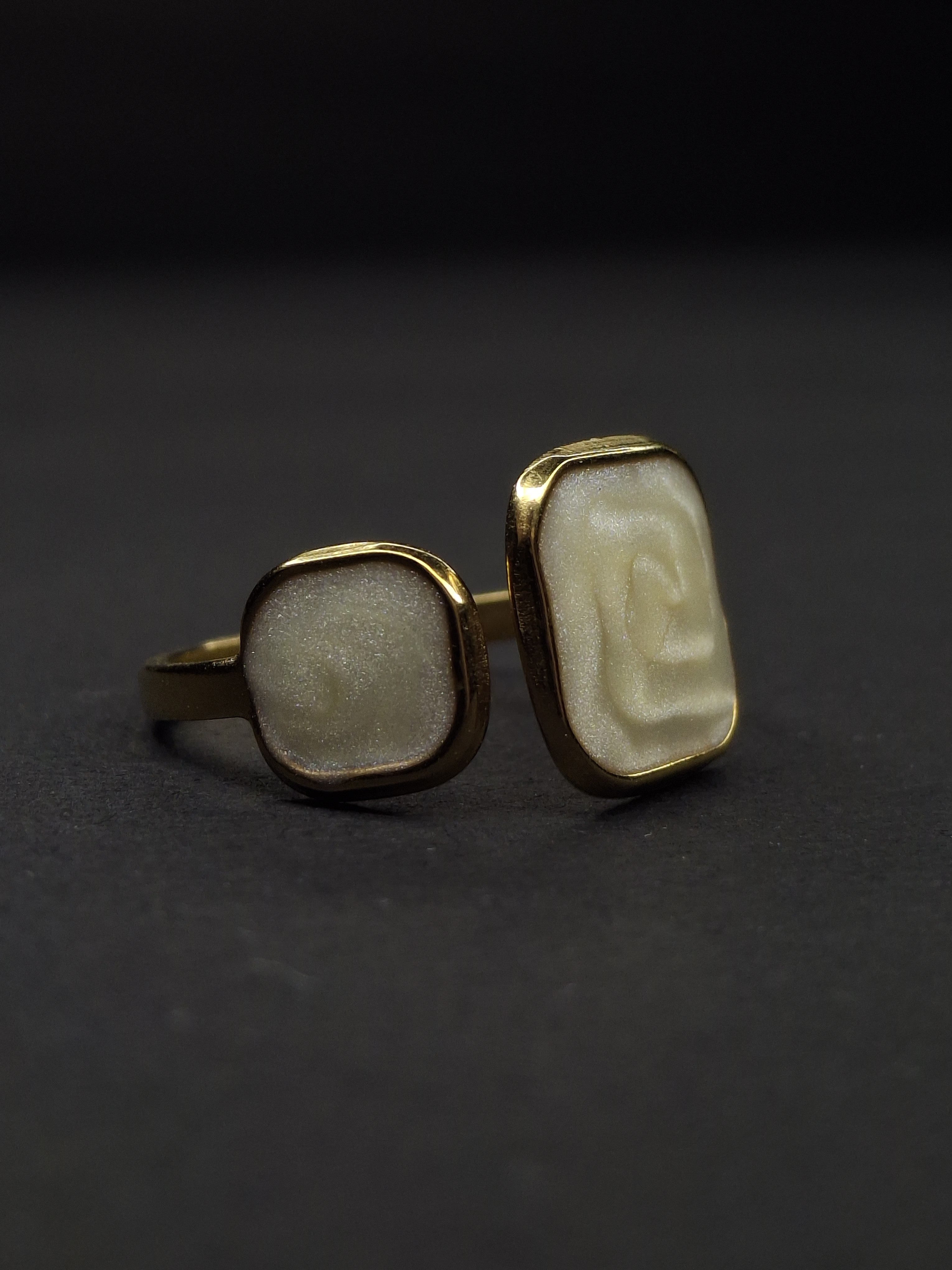 Adya Gold Pearl Dune Ring For Women