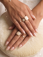 Adya Gold Pearl Dune Ring For Women
