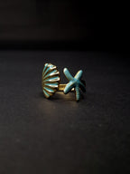 Adya Multicolor Aqua Shell Ring for Women