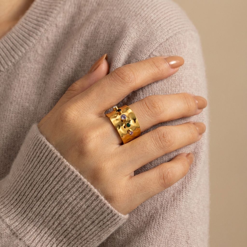 Adya Multicolor Celest Spectrum Ring For Women