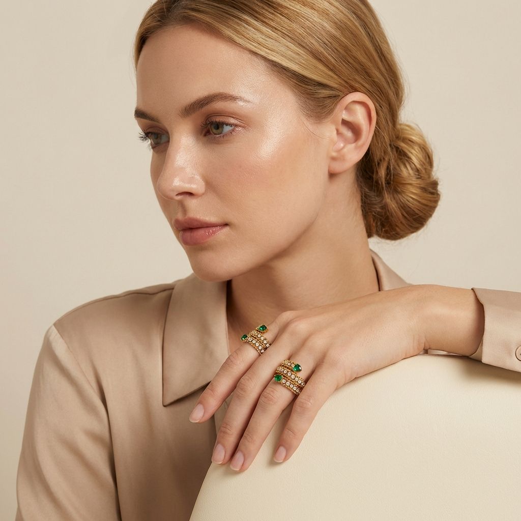 Adya Multicolor Jade Serpent Ring For Women