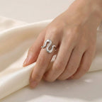 Adya Silver Silver Current Ring For Women