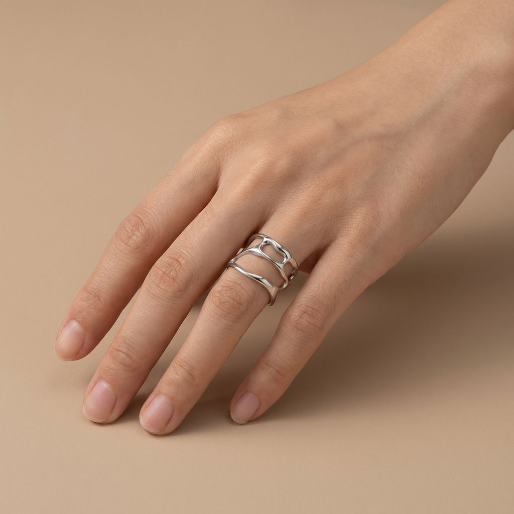 Adya Silver Mistfall Ring For Women
