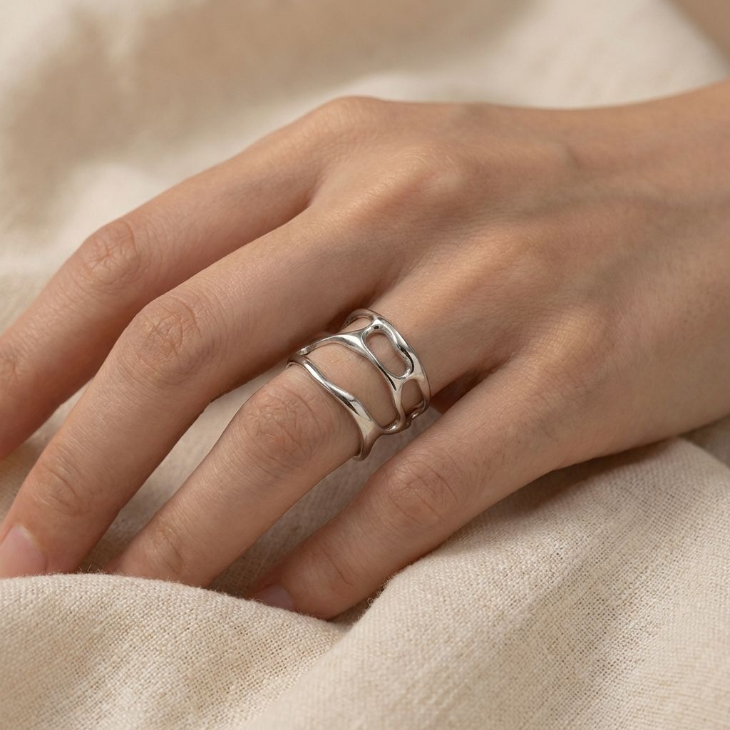 Adya Silver Mistfall Ring For Women