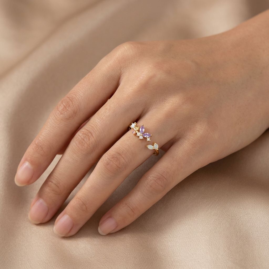 Adya Gold Lilacwing Ring For Women