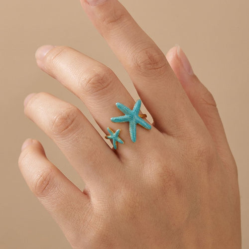 Adya Blue Azure Star Ring For Women