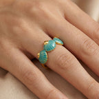 Adya Gold And Green Tideshell Ring For Women