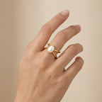Adya Gold Moonpearl Ring For Women