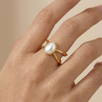 Adya Gold Moonpearl Ring For Women