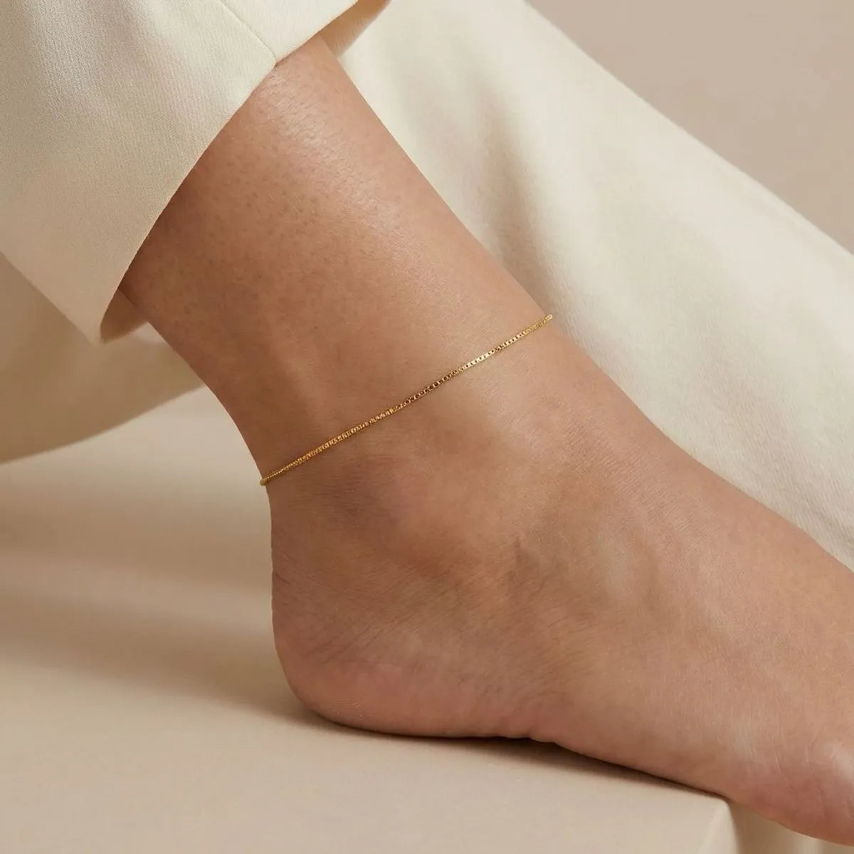 Classic Gold Snake Chain Anklet for Women | Minimalist Adjustable Gold-Toned Anklet