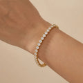 Gold-Toned Crystal Tennis Bracelet for Women | Cubic Zirconia Luxury Bracelet
