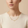 Gold-Toned Geometric Charm Necklace for Women | Minimal Dainty Square Charm Necklace