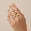 Adya Serpentine Gold-Plated Adjustable Snake Ring for Women