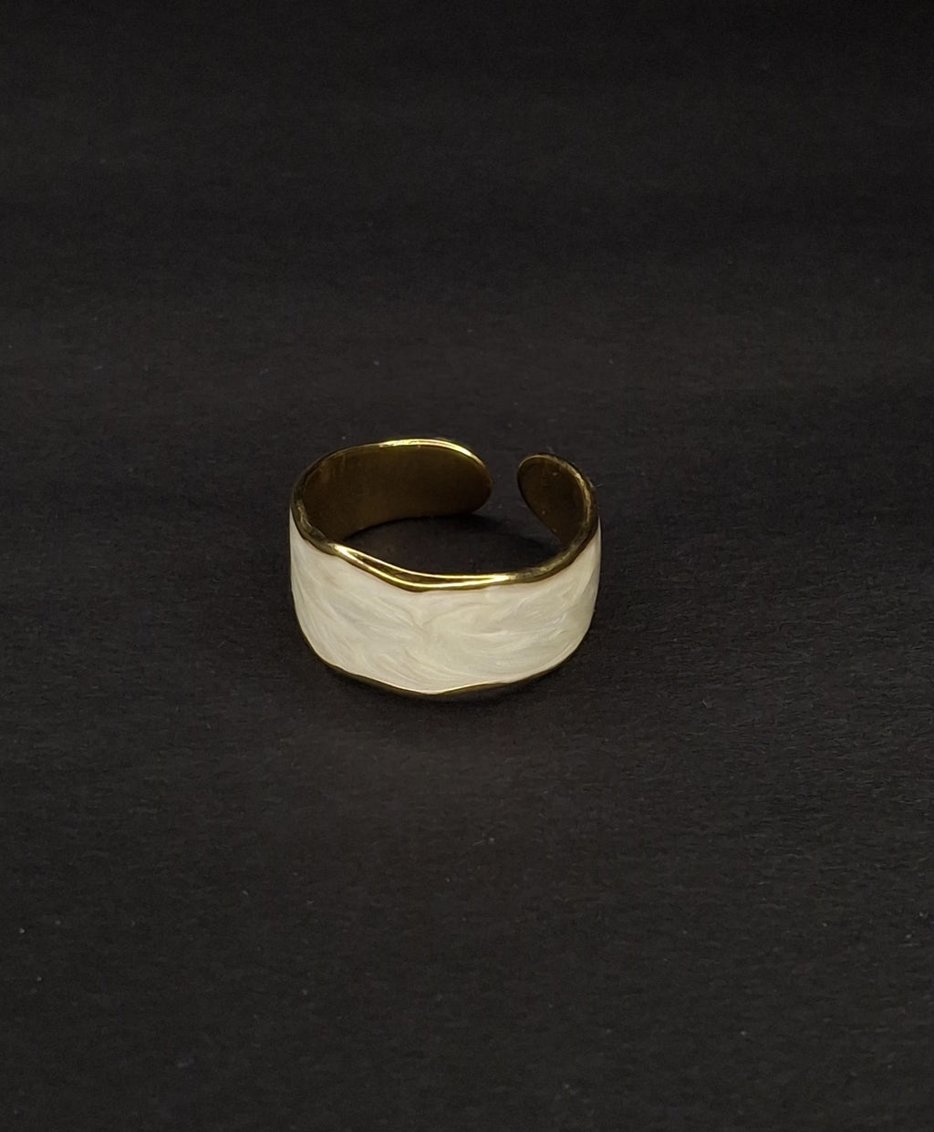 Adya Gold And White Pearlsilk Ring For Women
